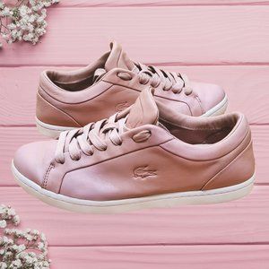 LACOSTE Dusty Pink Leather Sneakers 🌸